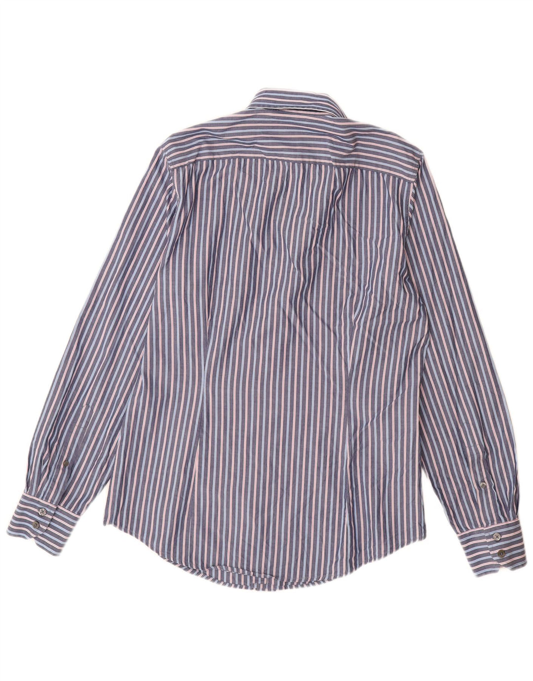 Camisa Benetton Hombre Azul Medio A Rayas