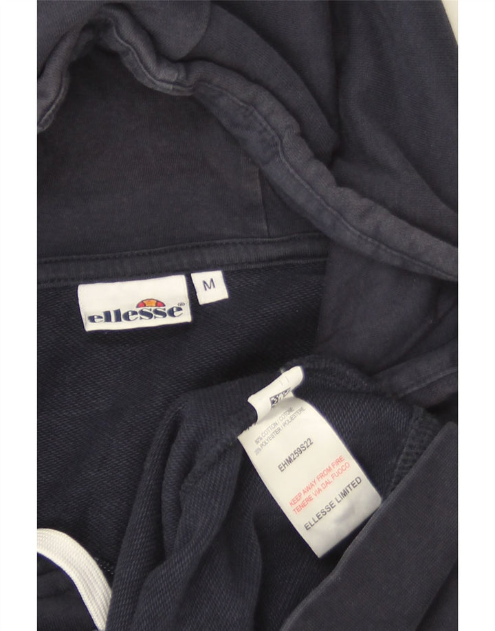 Ellesse - Sudadera con capucha y cremallera para hombre, algodón a rayas, color azul marino mediano