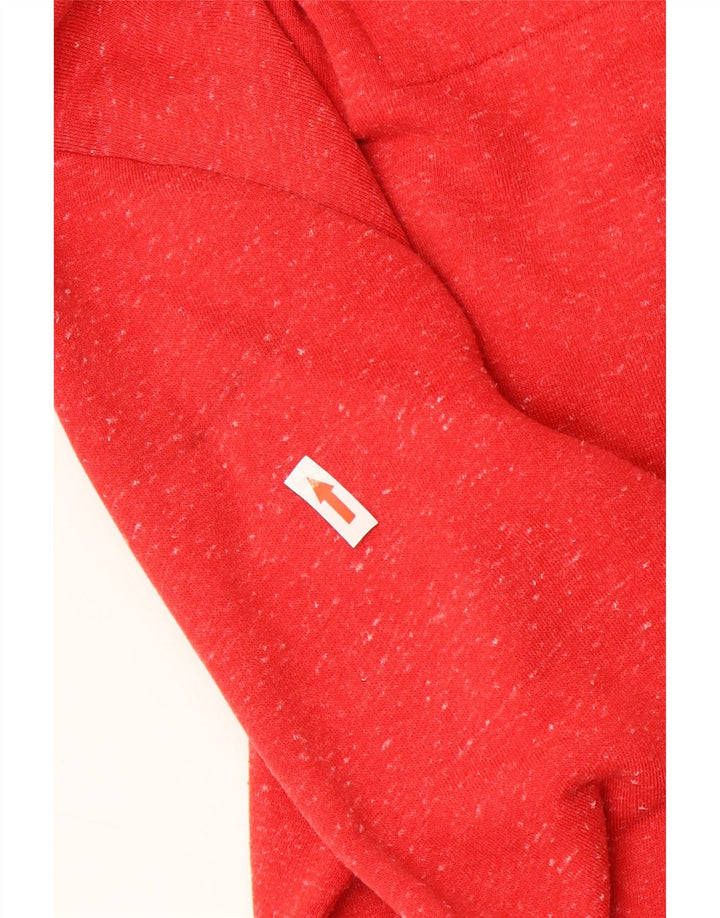 SUPERDRY Suéter con capucha y cremallera para hombre pequeño poliéster moteado rojo