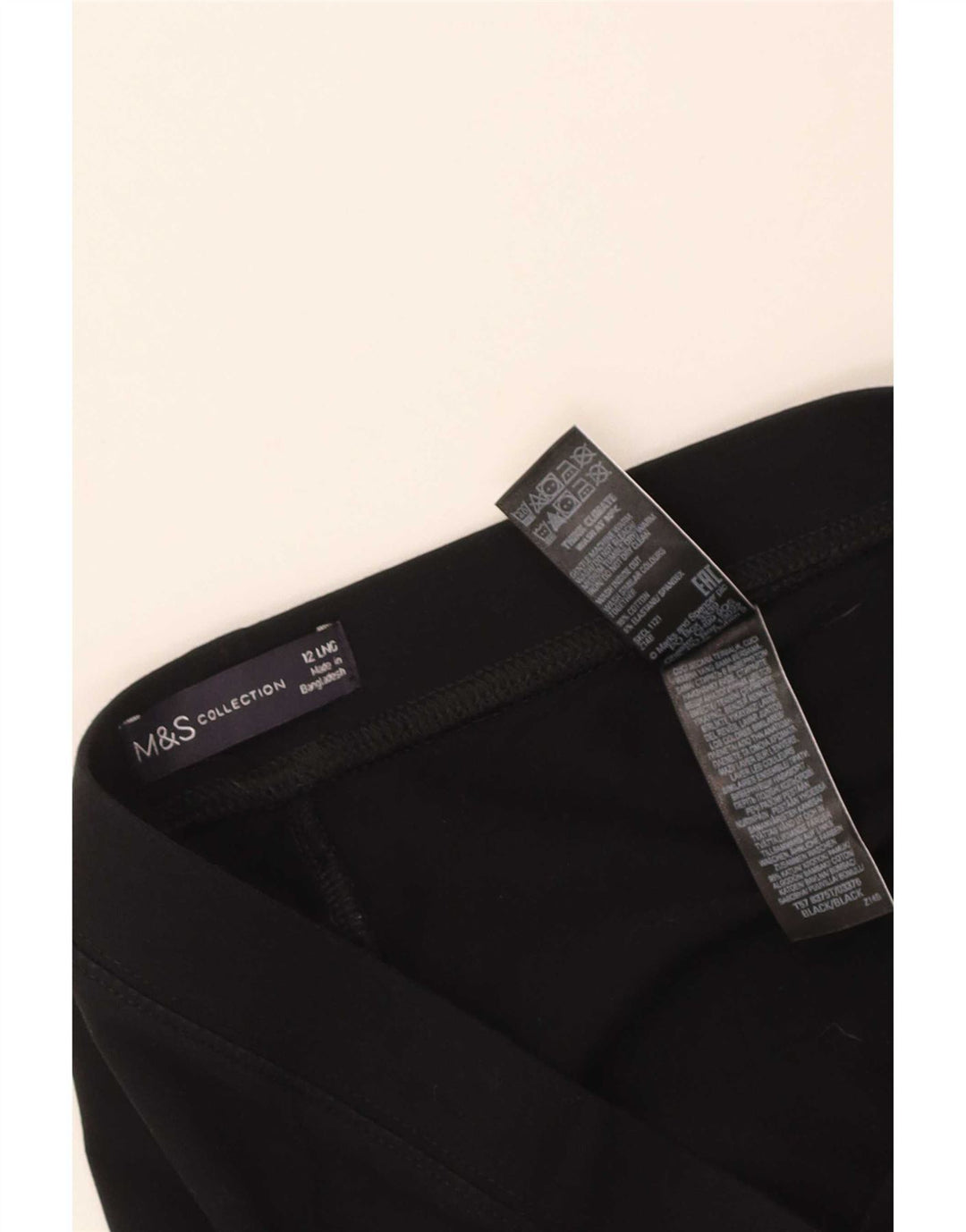 Marks & Spencer Leggings para mujer Reino Unido 12 Mediano Algodón negro