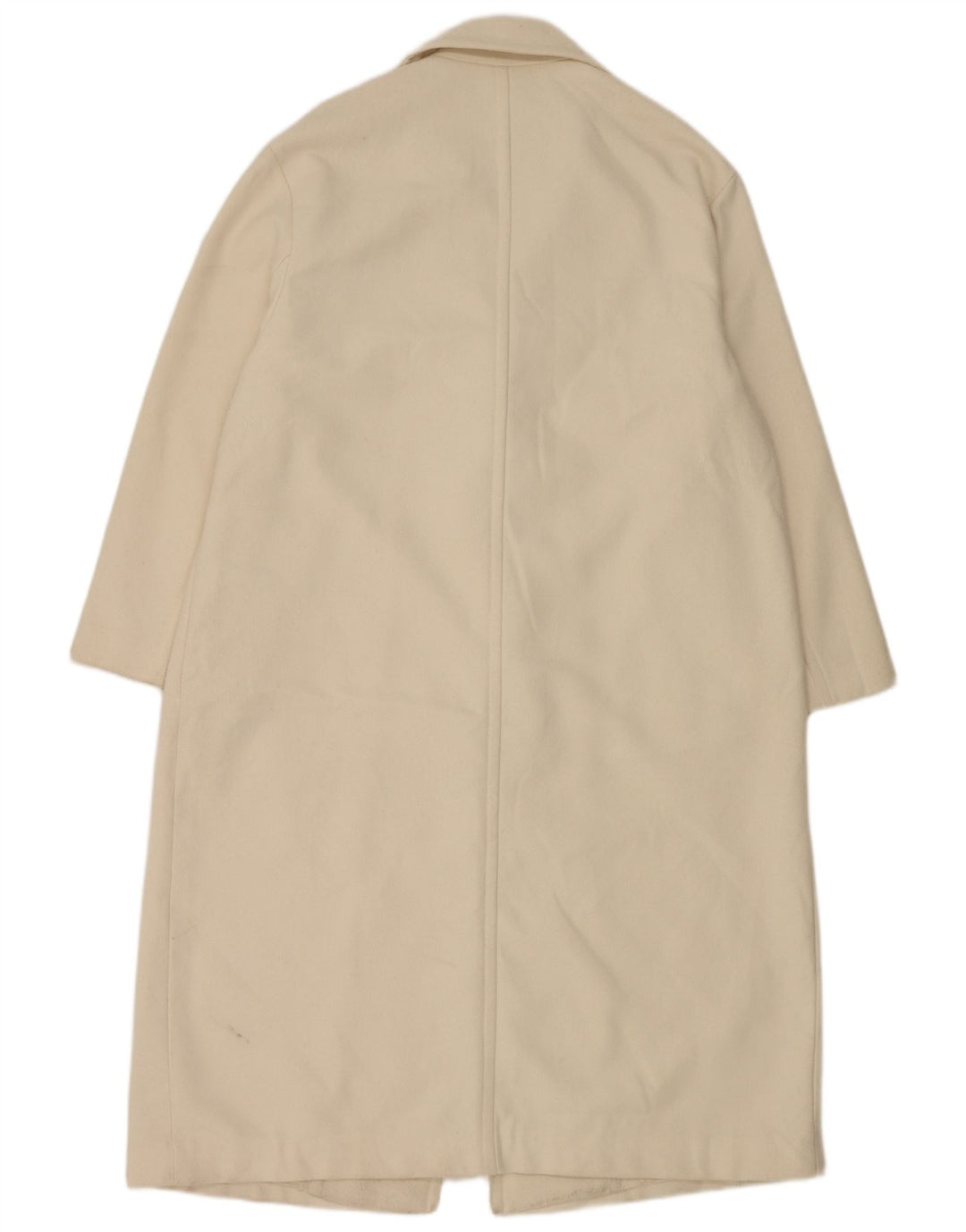 Zara Mujer Abrigo UK 46 Grande Poliéster Blanco
