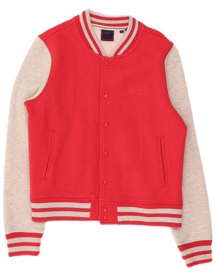 Superdry Chaqueta de chándal para mujer, talla 40, algodón color block, color rojo mediano