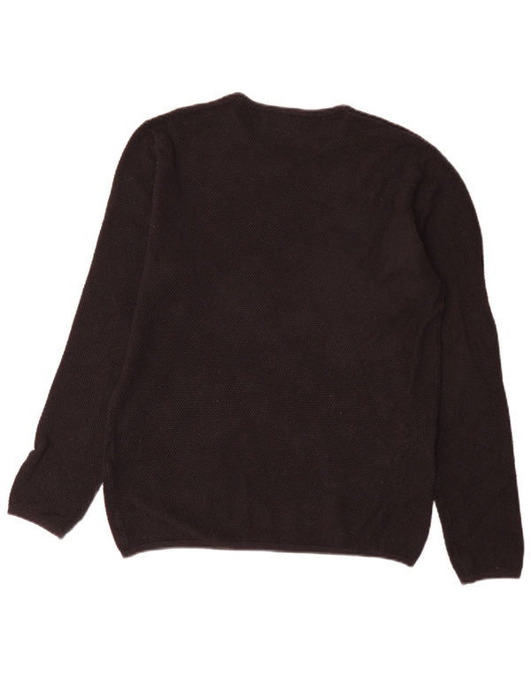 Zara Hombre Jersey Cuello Redondo Jersey Grande Algodón Negro