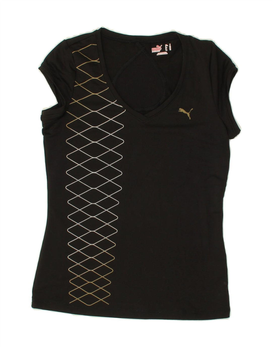 PUMA Womens T-Shirt Top UK 10 Small Black Polyester Vintage Puma and Second-Hand Puma from Messina Hembry 