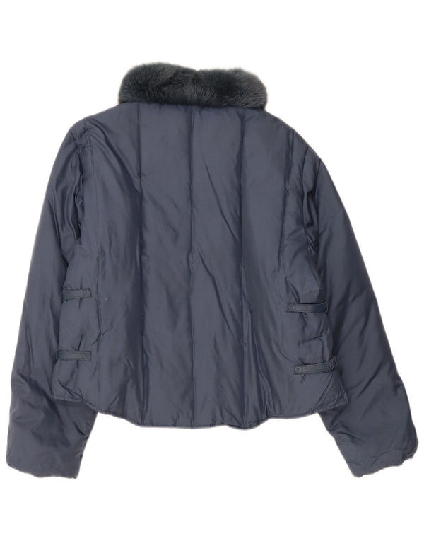 Blunauta Chaqueta acolchada para mujer UK 46 Large Seda azul marino