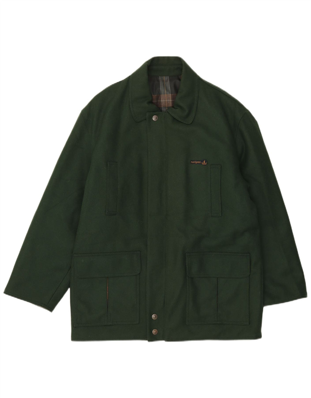 Navigare Chaqueta Reversible para Hombre UK 38 Lana Verde Mediana