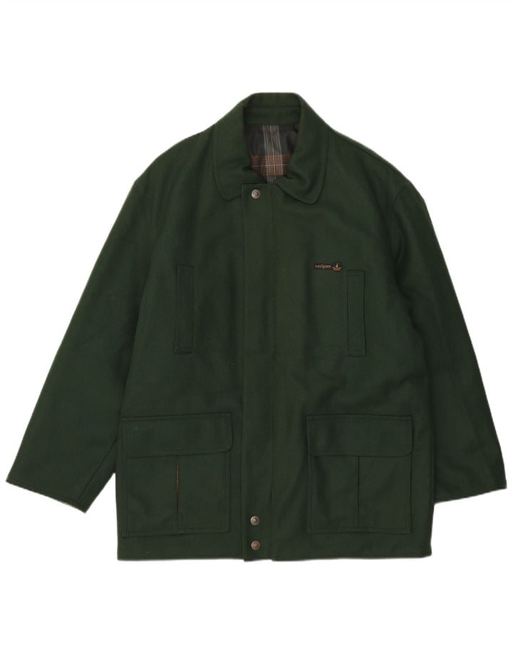 Navigare Chaqueta Reversible para Hombre UK 38 Lana Verde Mediana