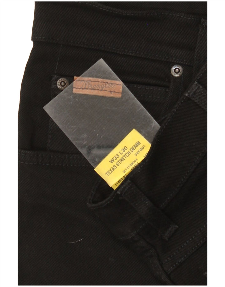 WRANGLER Vaqueros rectos elásticos Texas para hombre W33 L27 Algodón negro