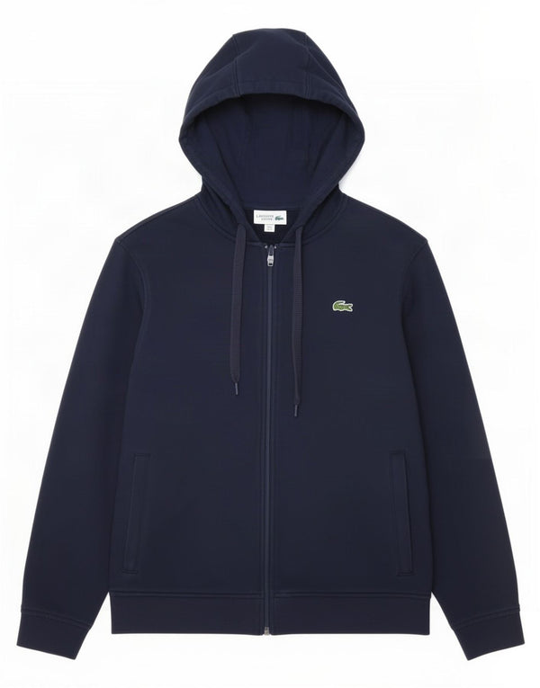 Lacoste Sudadera con capucha y cremallera para hombre Talla 4 Mediana Azul marino Algodón