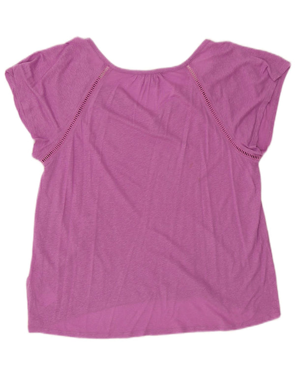 Calvin Klein Jeans Camiseta holgada para mujer Top UK 10 Small Purple Linen