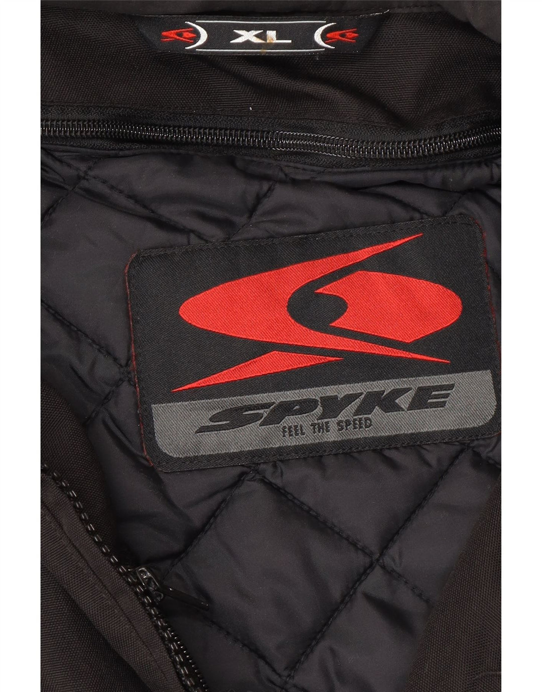 SPYKE Chaqueta Bomber Graphic Moto Racer para Hombre UK 42 XL Poliamida Negra