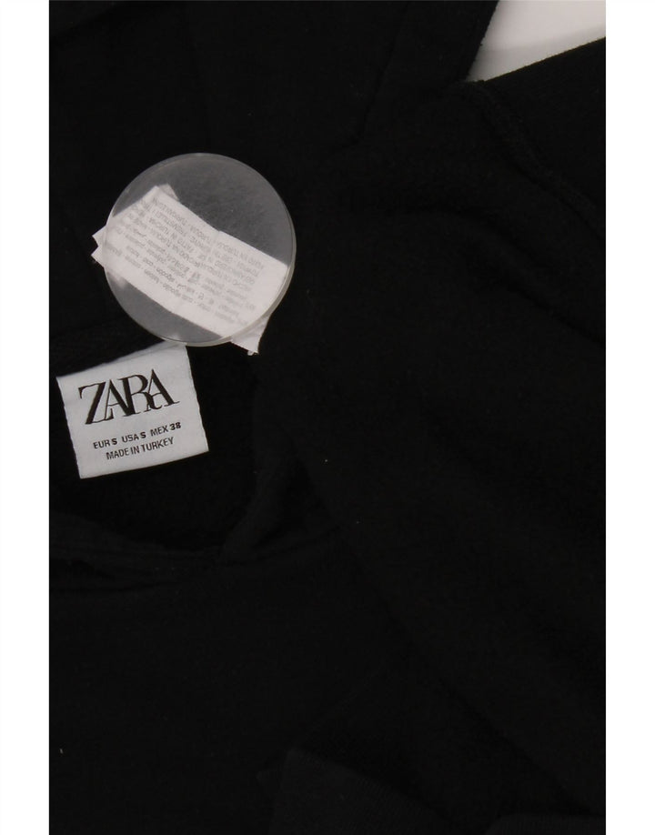 Zara Hombre Sudadera Con Capucha Jersey Pequeño Algodón Negro
