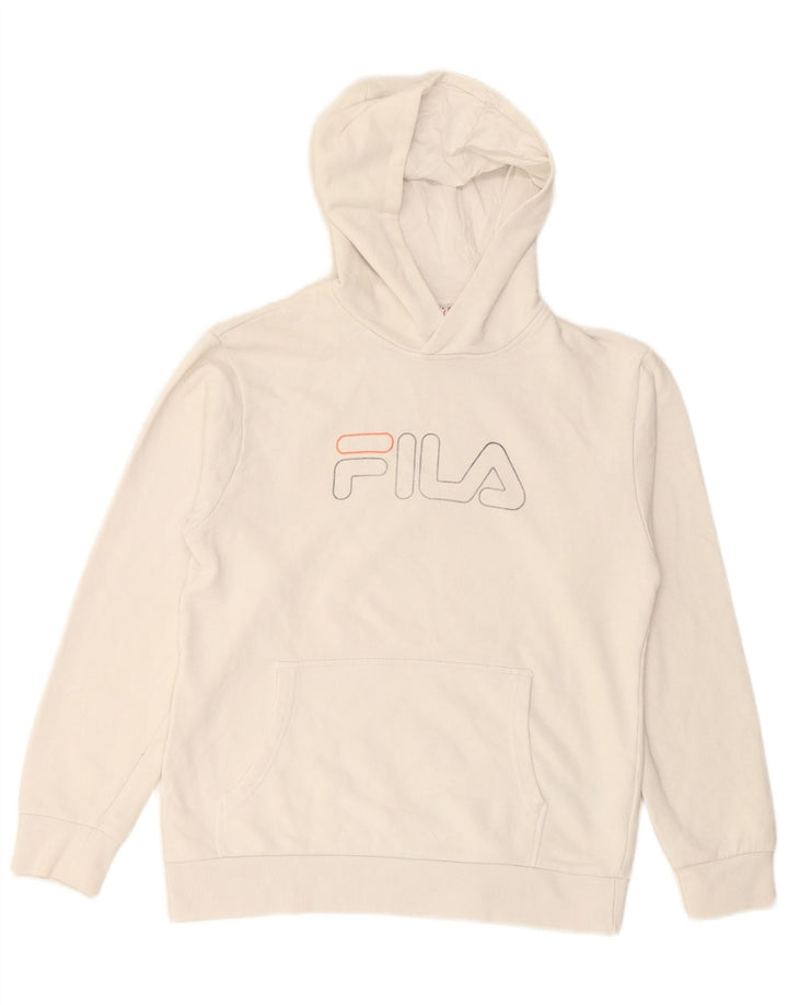 FILA Sudadera con capucha gráfica para niños 15-16 años Algodón blanco