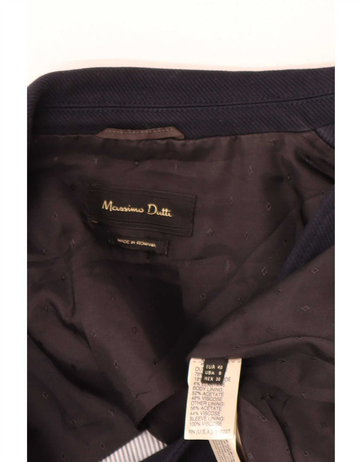 Massimo Dutti Chaqueta Blazer 1 Botón Mujer EU 40 Mediano Azul Marino Algodón