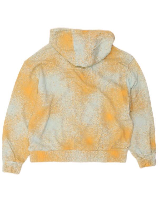 Adidas Suéter con capucha de gran tamaño con cremallera para mujer UK 6 XS Amarillo Tie Dye