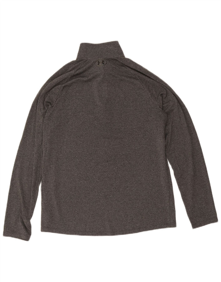 Under Armour Hombre Zip Neck Top Manga Larga Poliéster Gris Medio