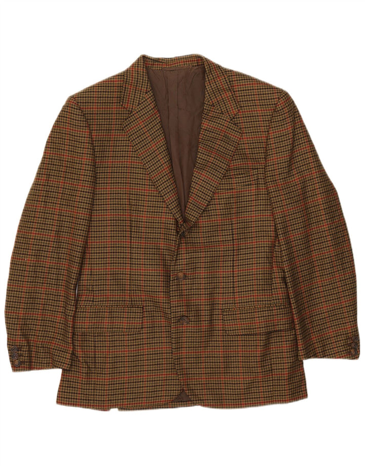 Loro Piana Chaqueta tipo blazer de 3 botones para hombre IT 50 Large Khaki Houndstooth
