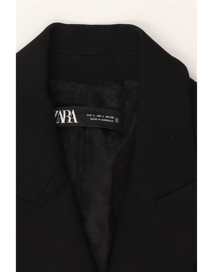 Zara - Chaqueta tipo blazer con doble botonadura para mujer, talla 40, talla grande, color negro