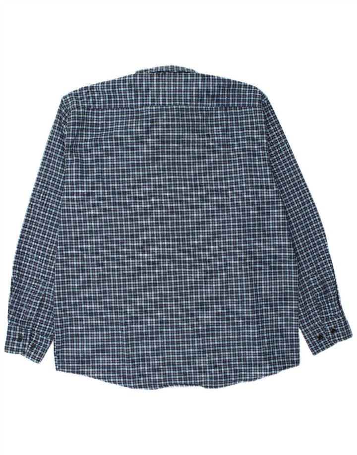 Camisa de franela vintage para hombre Talla 45 XL Azul Check