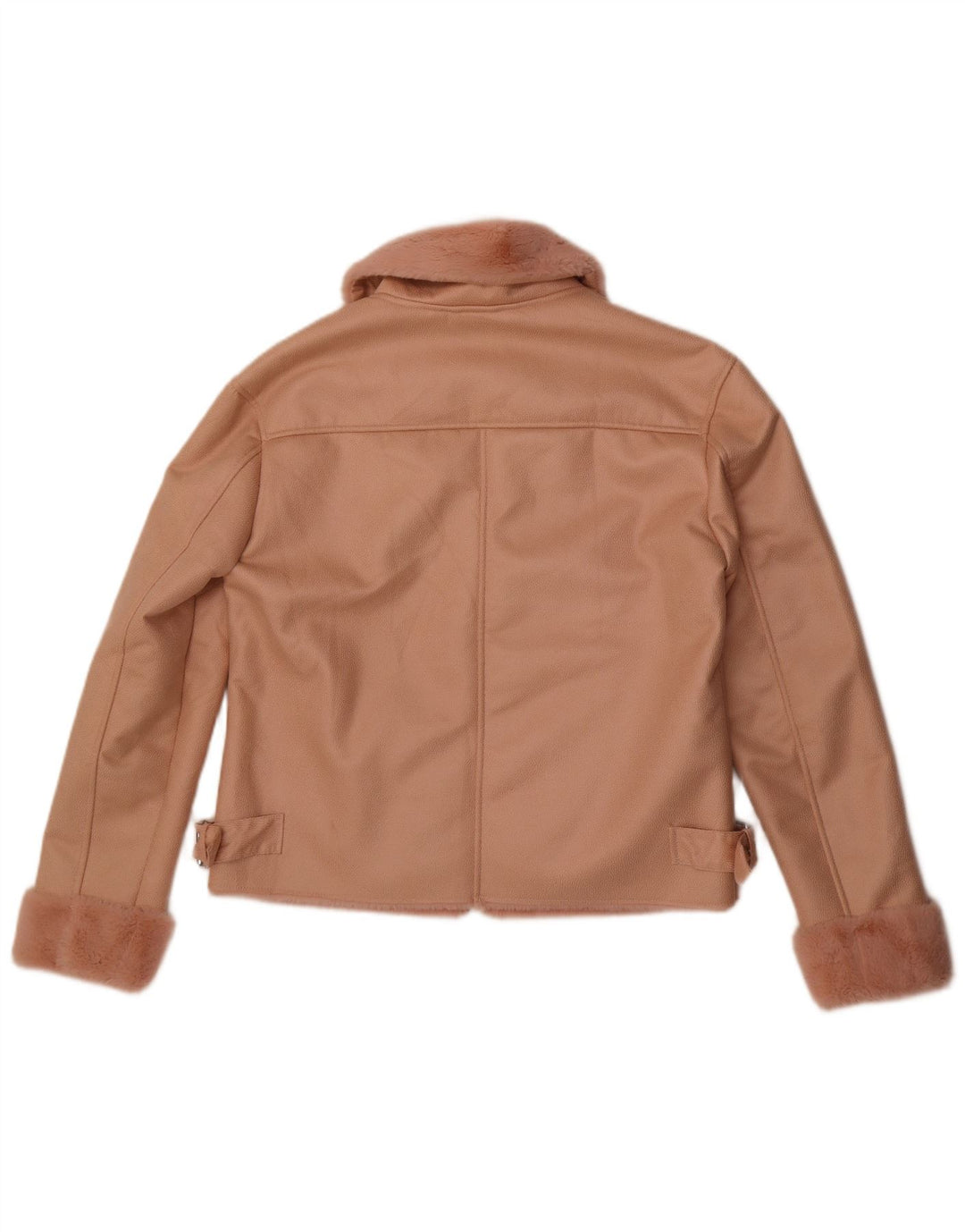 Guess Chaqueta Sherpa de piel sintética para mujer UK 12 Poliéster rosa medio