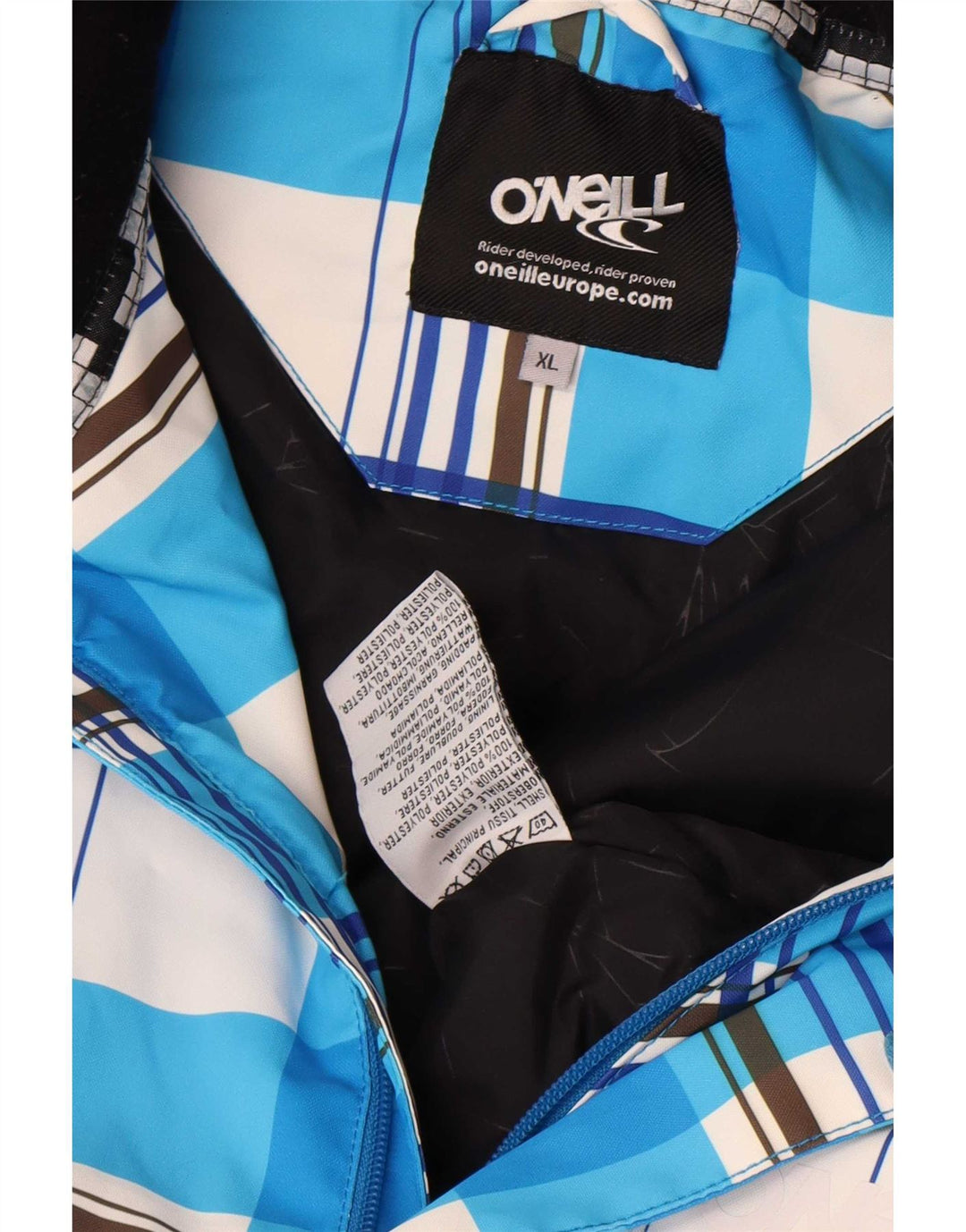 O'Neill Chaqueta de esquí para hombre XL Azul Cuadros Poliéster
