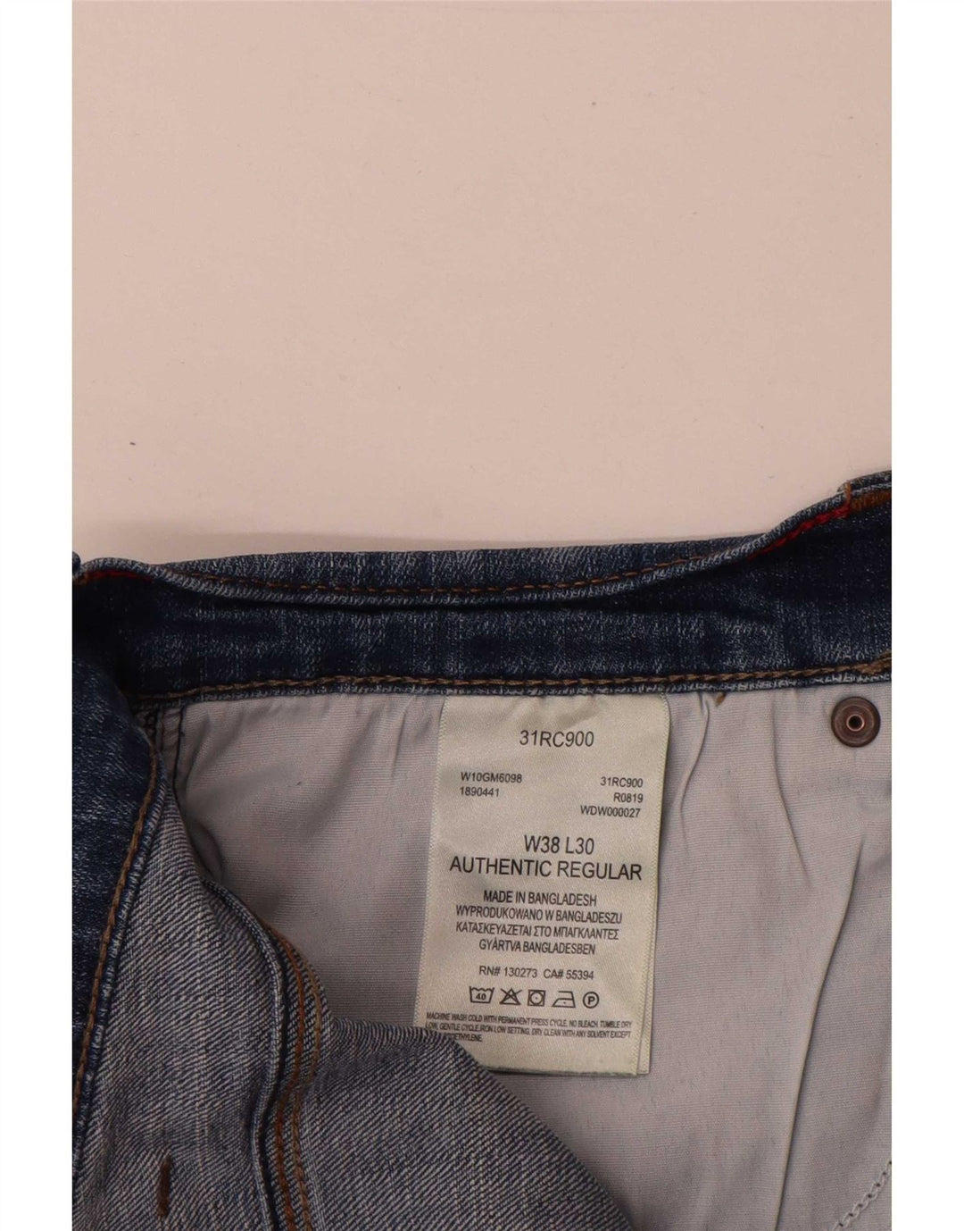 Wrangler Vaqueros Rectos Regulares Auténticos Para Hombre W38 L30 Algodón Azul