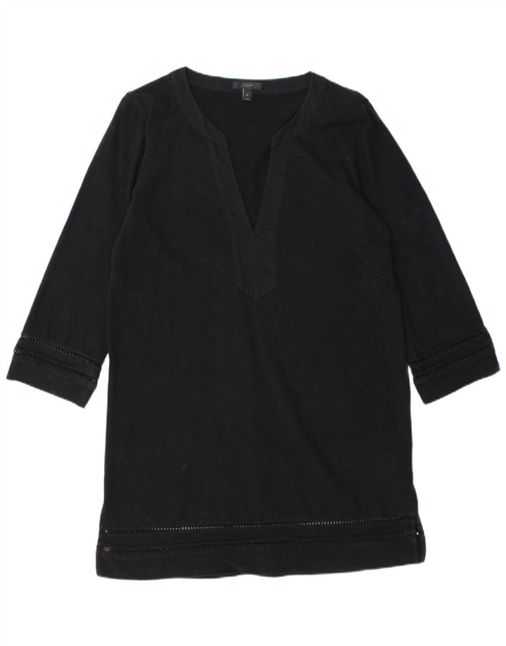 J. Crew Vestido túnica de manga 3/4 para mujer UK 44 Mediano Algodón negro