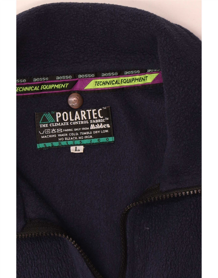 Aesse Chaqueta polar para hombre UK 40 Large Azul marino Poliéster