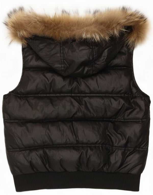 Bomboogie Chaleco acolchado con capucha para mujer UK 46 Grande Poliéster negro