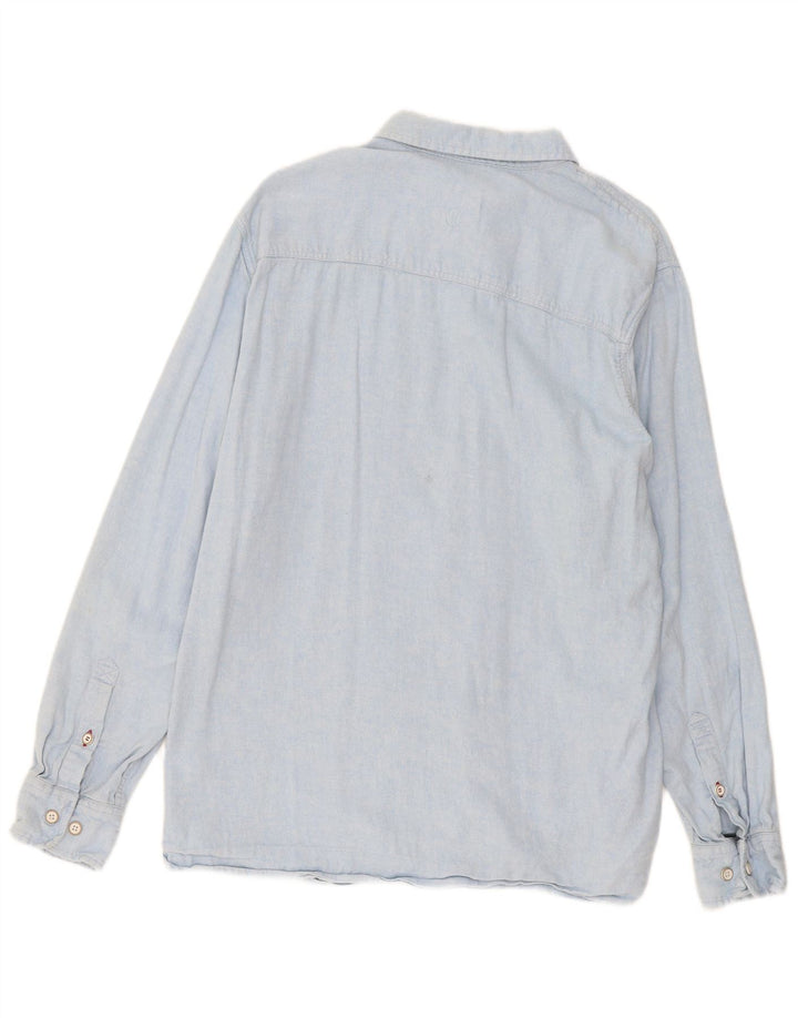 Camisa de franela para hombre de Fat Face, talla grande, de lino azul