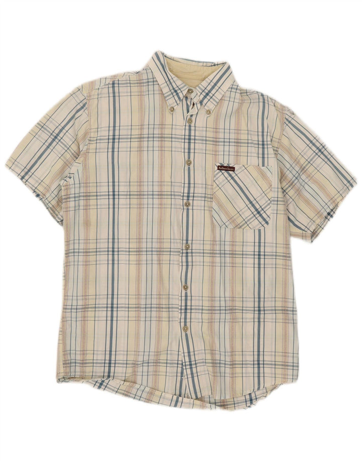 Marlboro Classics Camisa De Manga Corta Para Hombre Algodón De Cuadros Multicolor Mediano