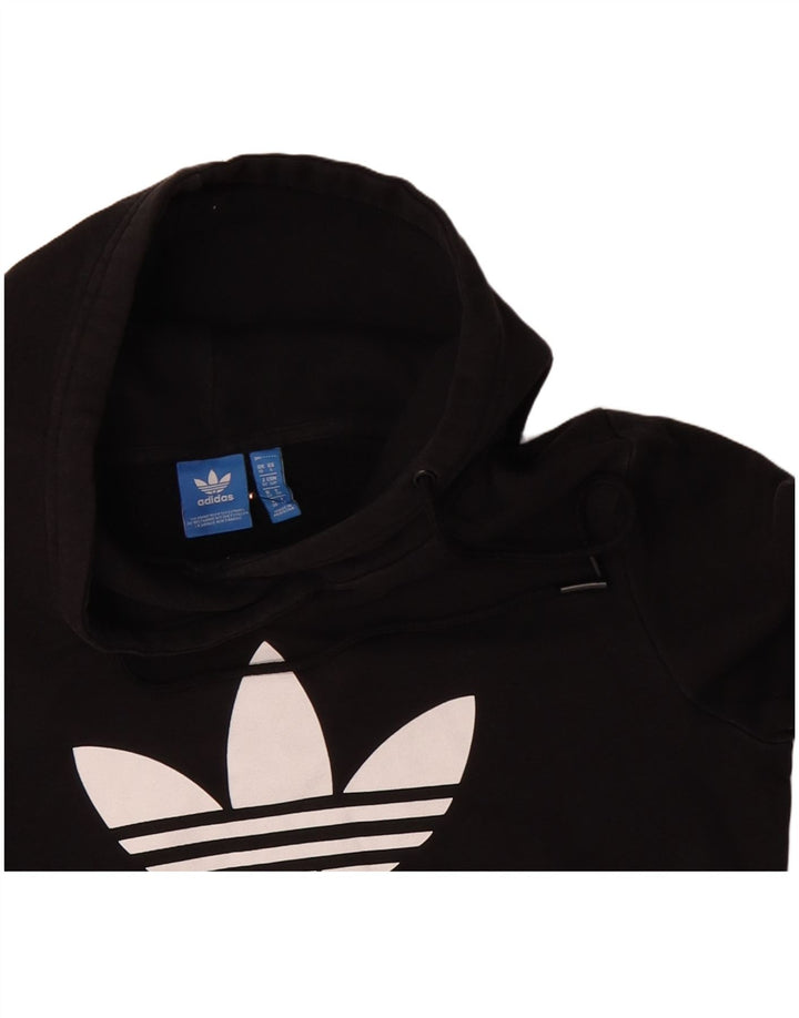 ADIDAS Sudadera con capucha gráfica de gran tamaño para mujer Reino Unido 10 Pequeño Poliéster negro