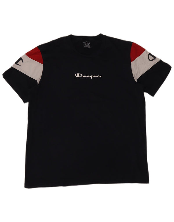 CHAMPION Camiseta gráfica para mujer Top UK 40 Medium Azul marino Colorblock