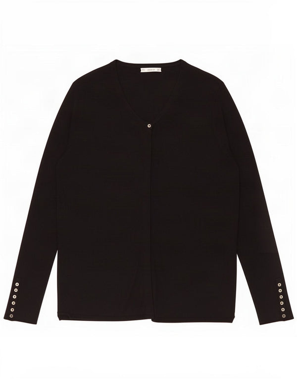 Zara Mujer Cárdigan Suéter UK 46 Grande Negro