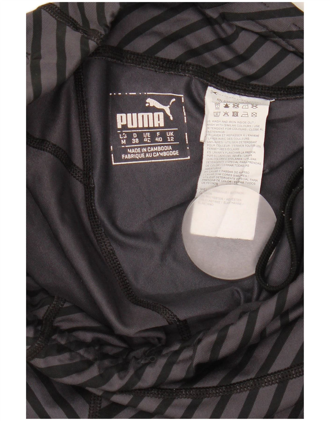 Puma Leggings Capri para Mujer UK 12 Poliéster a Rayas Gris Medio