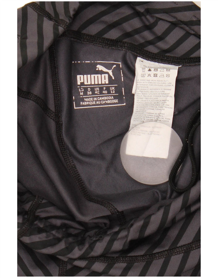 Puma Leggings Capri para Mujer UK 12 Poliéster a Rayas Gris Medio