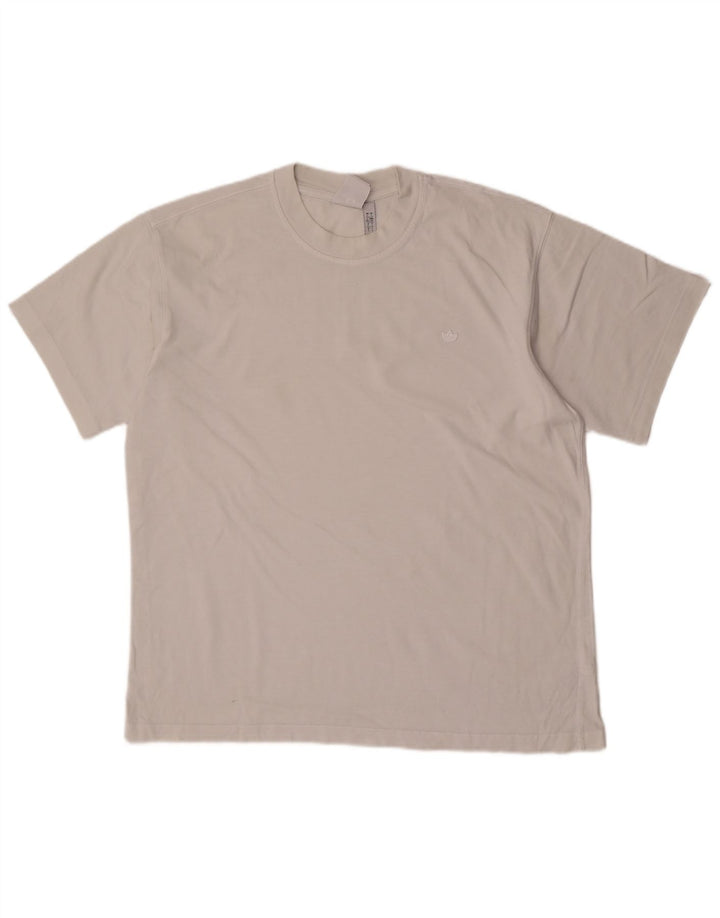 Adidas - Camiseta para hombre, talla grande, algodón blanco