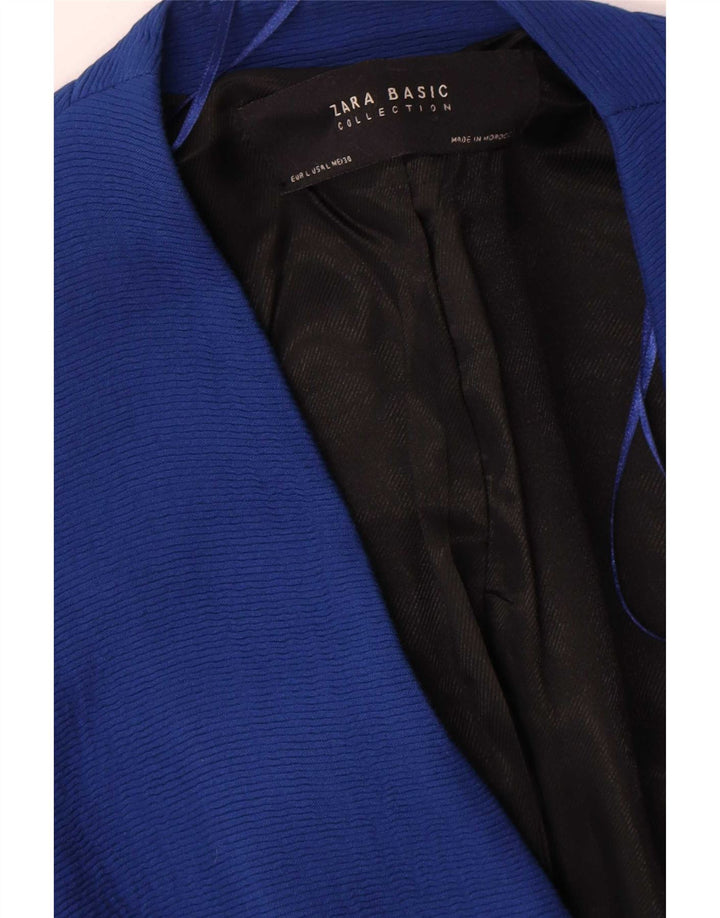 Zara Chaqueta Blazer De 1 Botón Para Mujer UK 46 Large Viscosa Azul