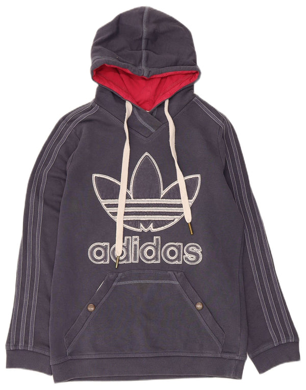 Adidas Mujer Graphic Sudadera con capucha Jumper IT 46 Grande Azul Marino Algodón
