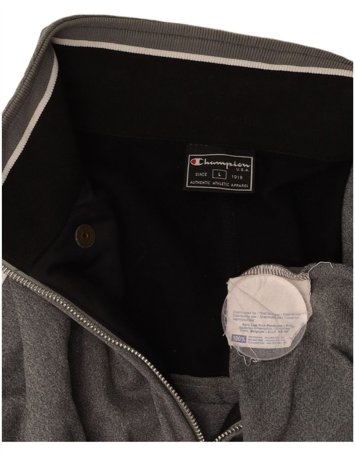 CHAMPION Chaqueta superior de chándal para hombre Poliéster con bloques de color gris grande