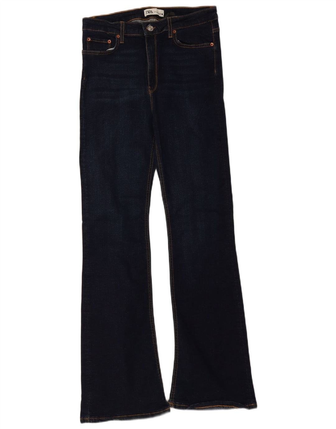 Zara Vaqueros Slim Acampanados para Mujer EU 40 Medium W30 L32 Azul Marino Algodón