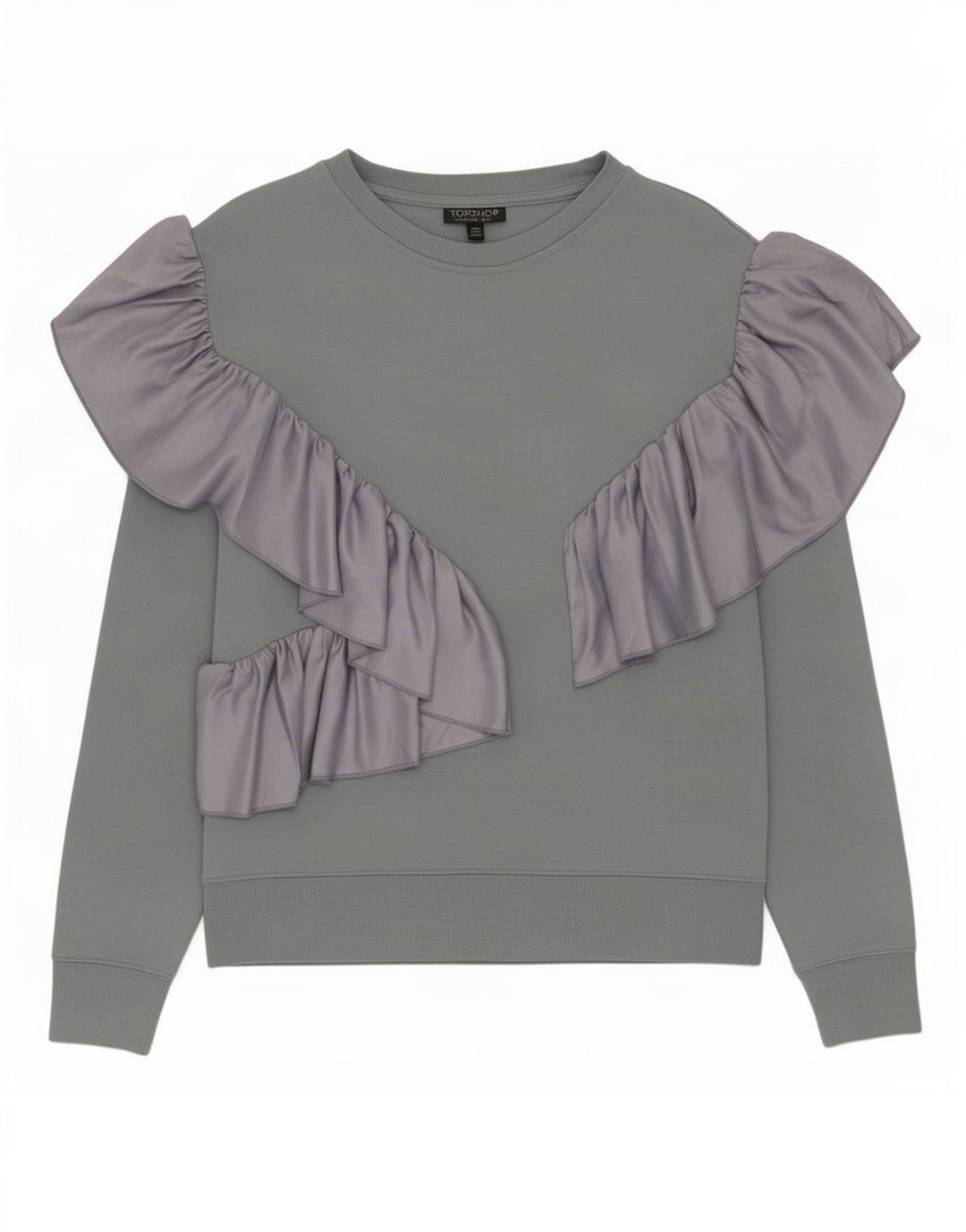 Topshop Sudadera para mujer Jumper UK 10 Small Gris Poliéster