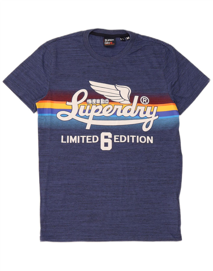 Superdry Camiseta con gráfico regular de algodón moteado en azul medio para hombre