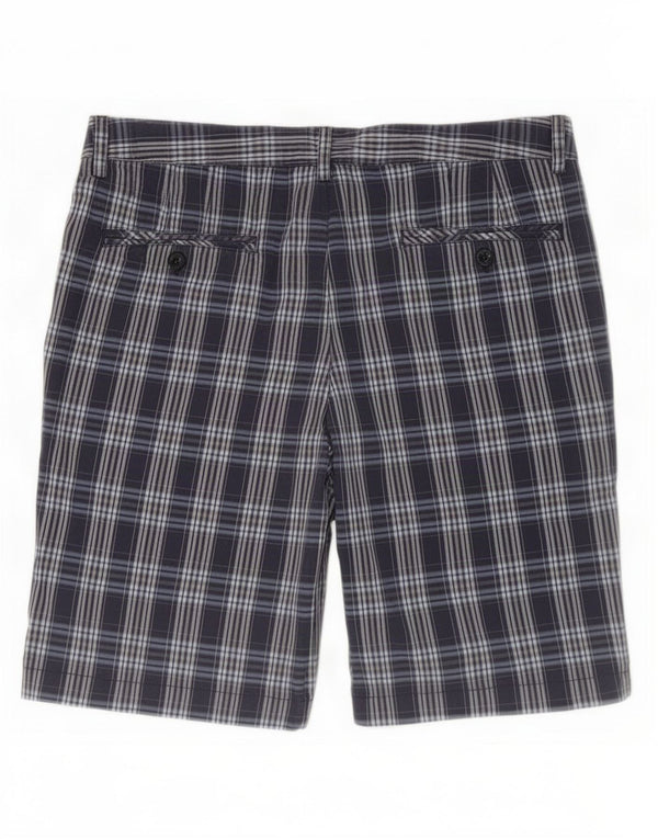 Chervo Pantalones cortos chinos para hombre IT 50 Large W32 Azul marino Cuadros Algodón
