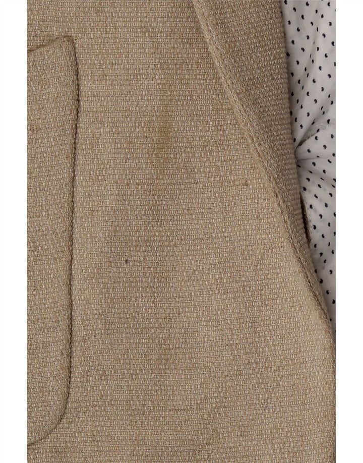 Zara Chaqueta Americana Abierta para Mujer Reino Unido 46 Grande Blanco Roto