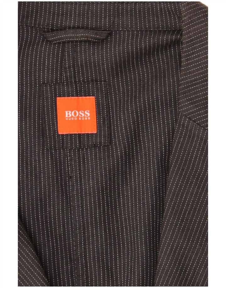 HUGO BOSS Chaqueta tipo blazer de 2 botones para hombre UK 42 XL Gris a rayas