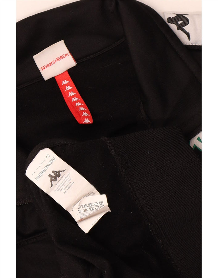 Kappa - Chaqueta de chándal con gráfico para niños, 13-14 años, color negro