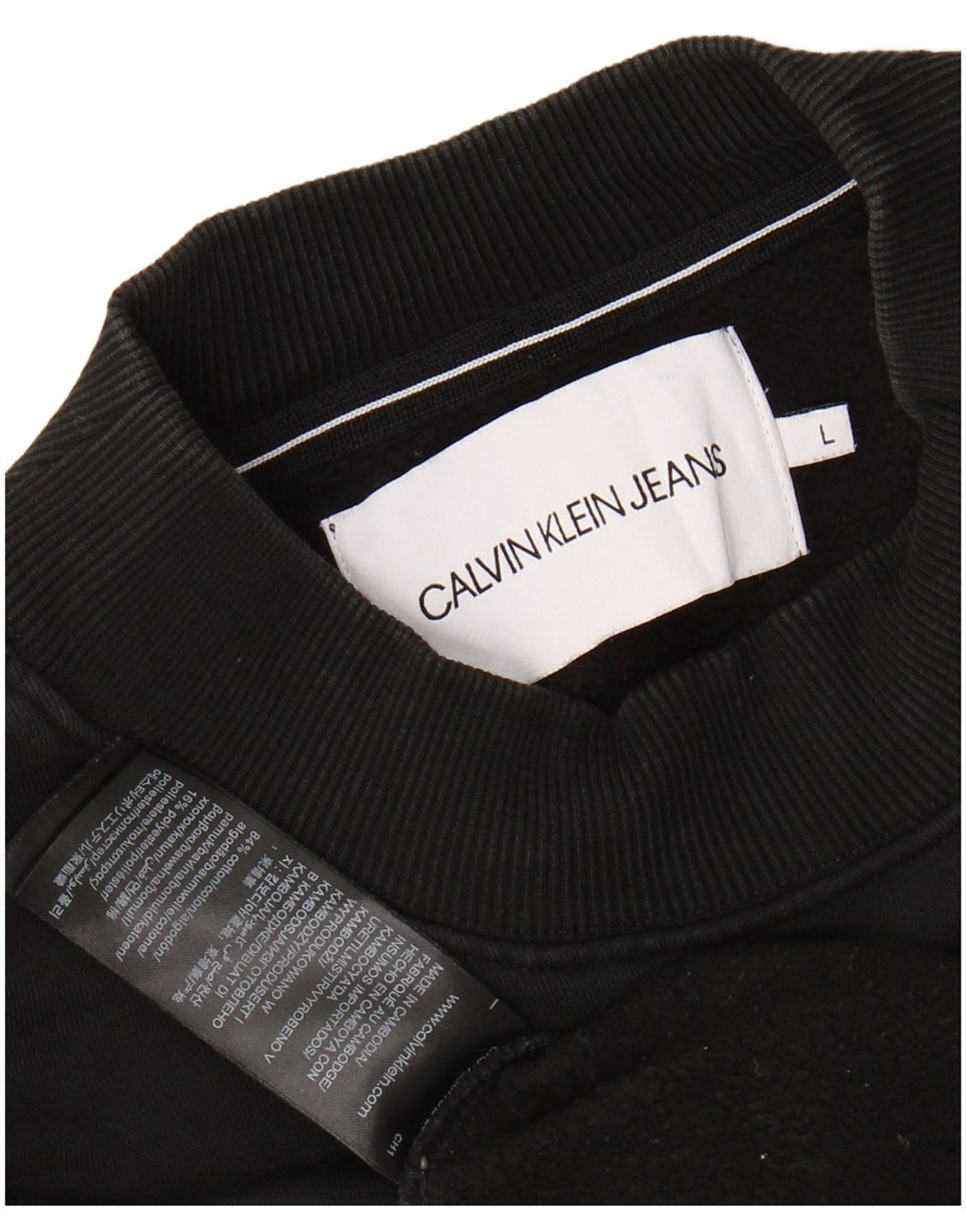 CALVIN KLEIN JEANS Sudadera gráfica para mujer Jersey UK 46 Grande Negro