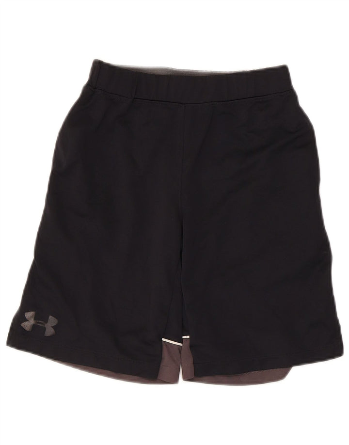 Under Armour Pantalones cortos deportivos con gráficos para niños 7-8 años Small Black Colorblock