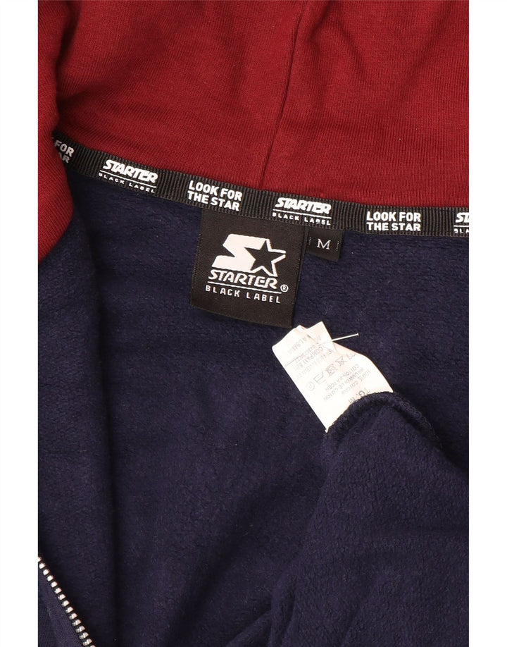 Starter - Sudadera con capucha y cremallera para hombre, tamaño mediano, algodón azul marino
